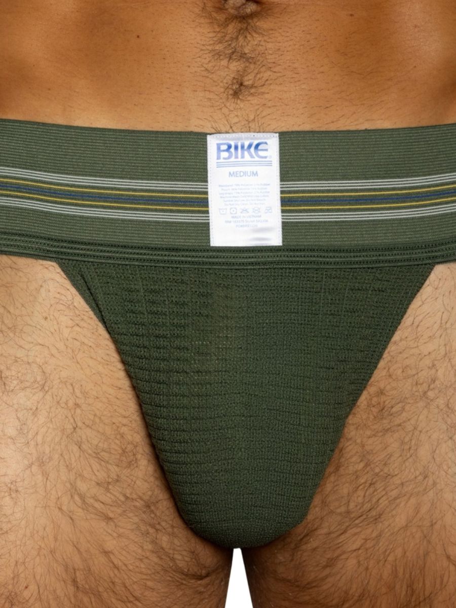 BIKE Athletic BAS306 Original Number 10 Jockstrap Performance Underwear Olive Green Plus Sizes