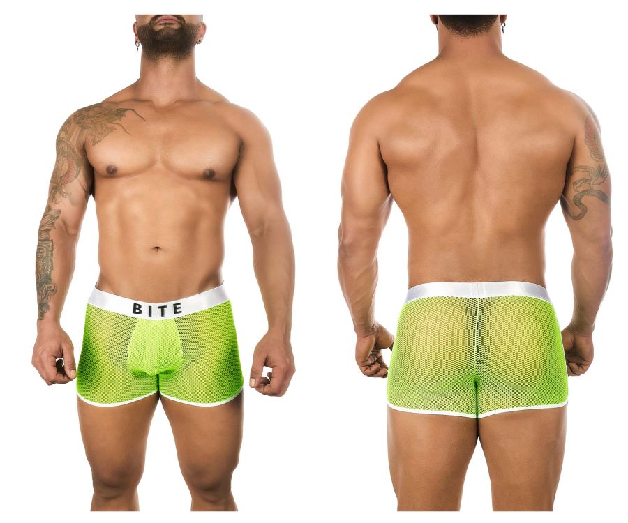 BiteWear BW2023107 Bright Kumquat Trunks White Green