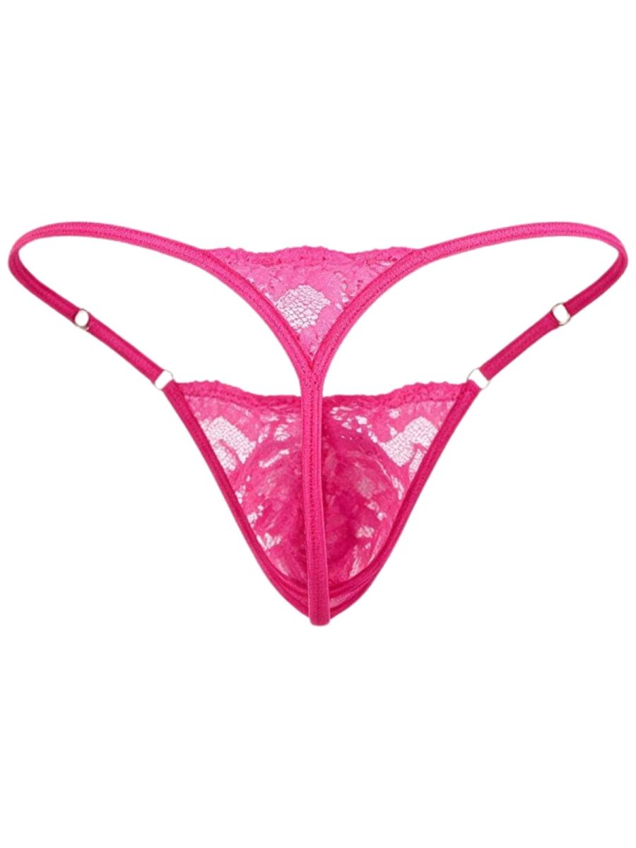 CandyMan 95020 Mens Lace Bold & Enticing Design Thongs Pink