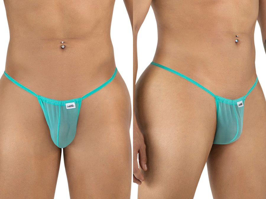 CandyMan 9586 Mens Sexy G-string Thong Aqua Mesh