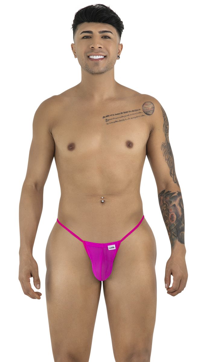 CandyMan 9586 Mens Sexy G-string Thong Magenta Mesh