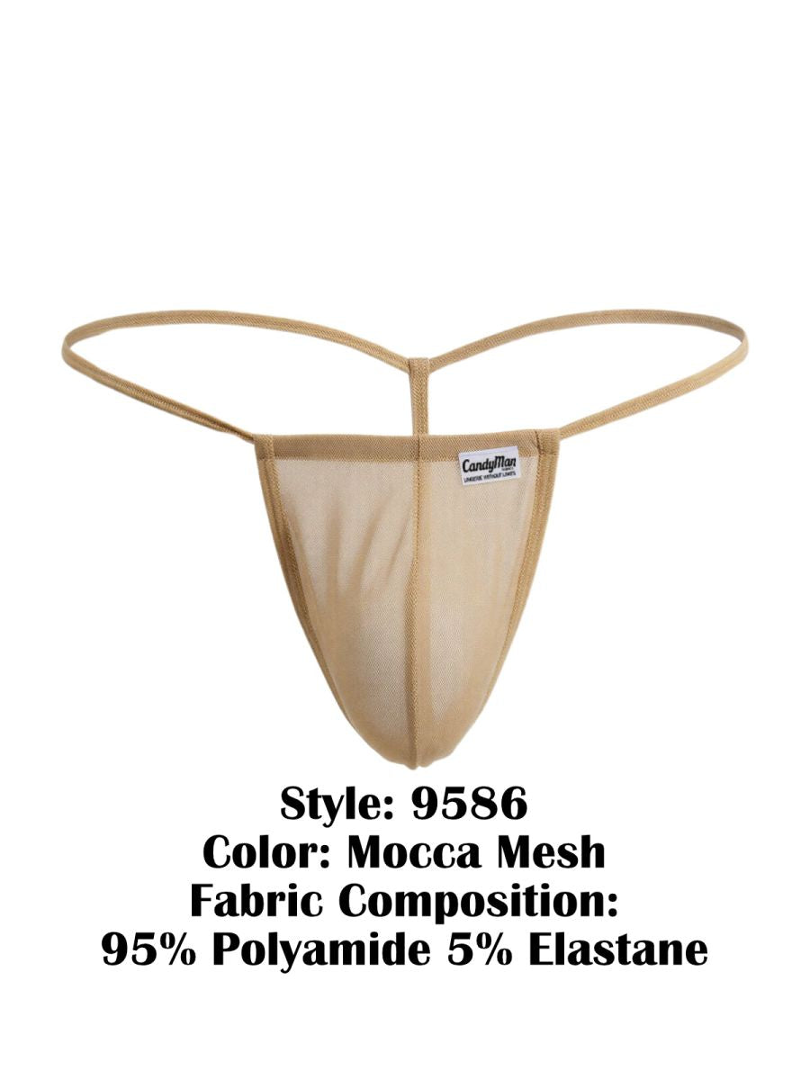 CandyMan 9586 Mens Sexy G-string Thong Mocca Mesh