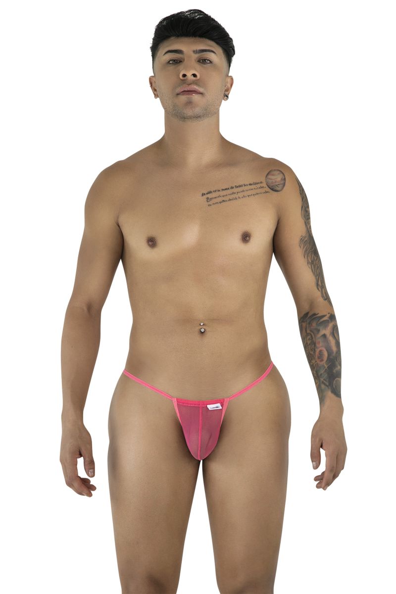 CandyMan 9586 Mens Sexy G-string Thong Pink Mesh