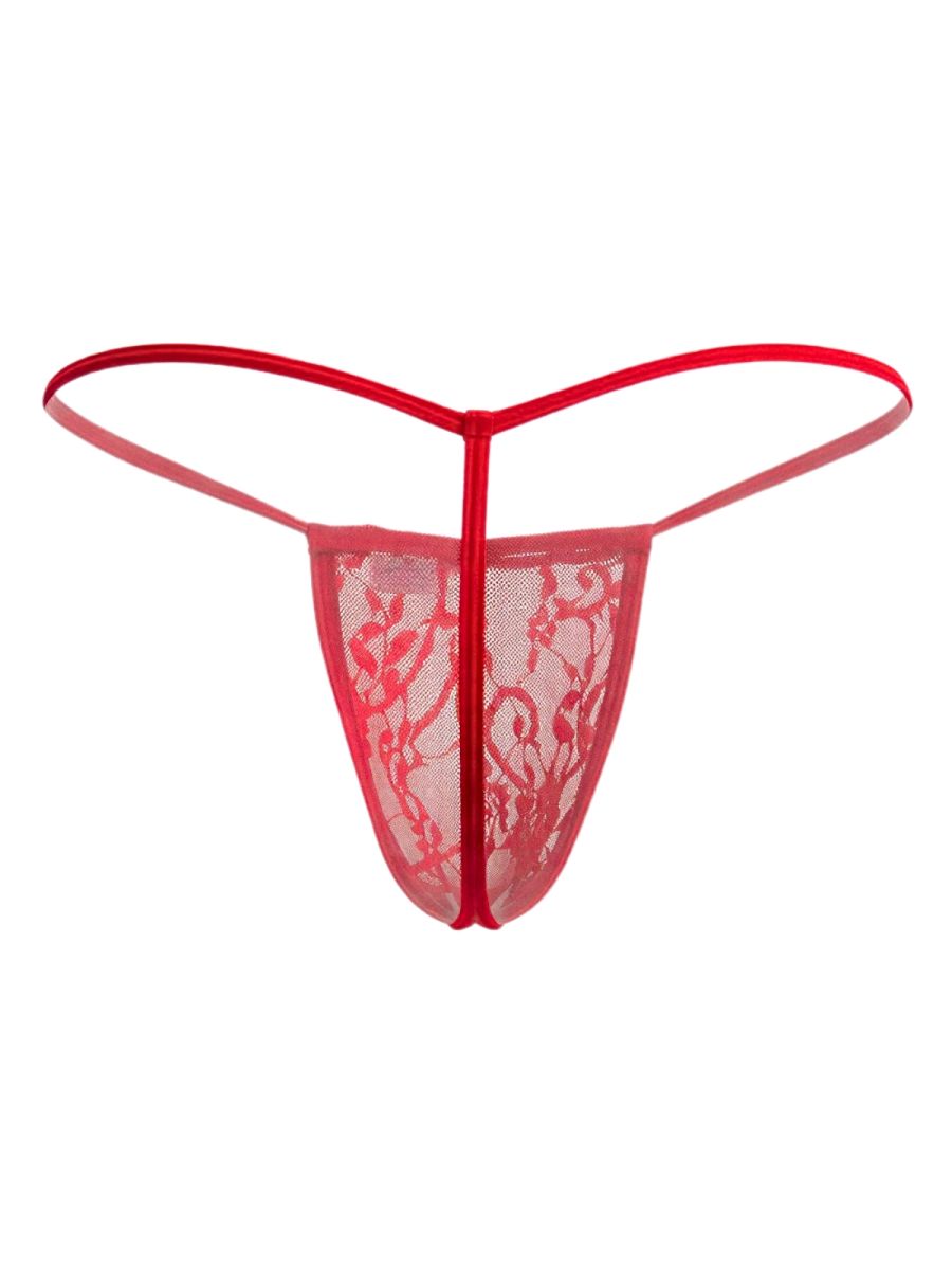 CandyMan 9586 Mens Sexy G-string Thong Red Lace