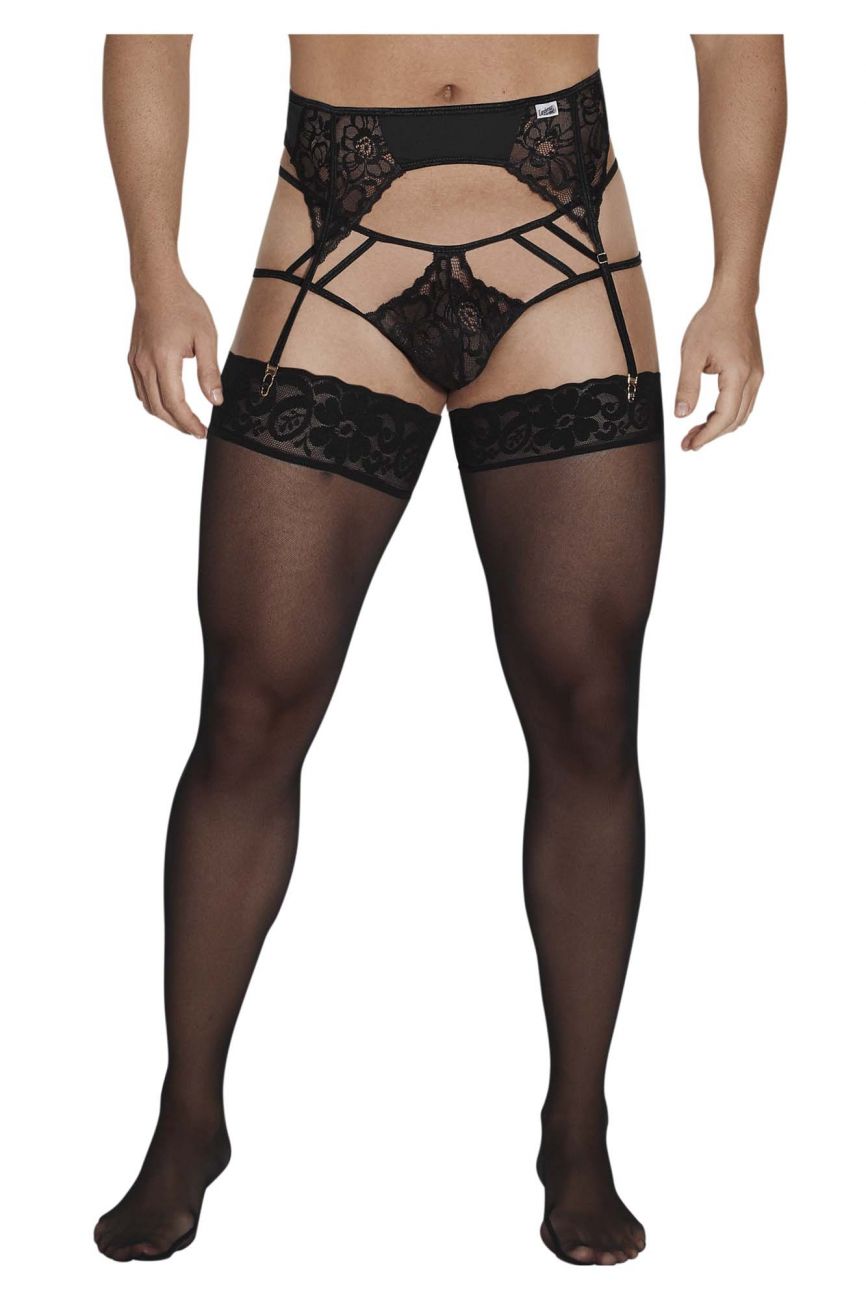 CandyMan 99550 Lace Garter-Jockstrap Outfit Black