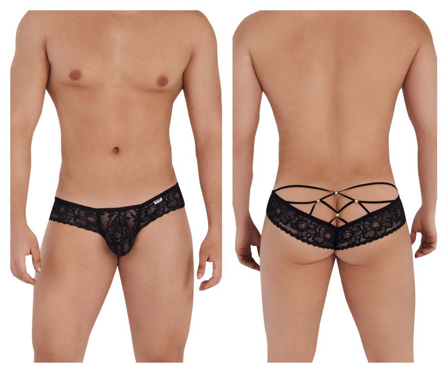JCSTK - CandyMan 99551 Lace Peekaboo Briefs Black