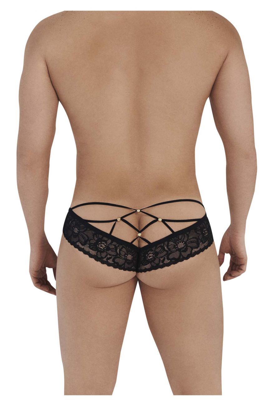 JCSTK - CandyMan 99551 Lace Peekaboo Briefs Black