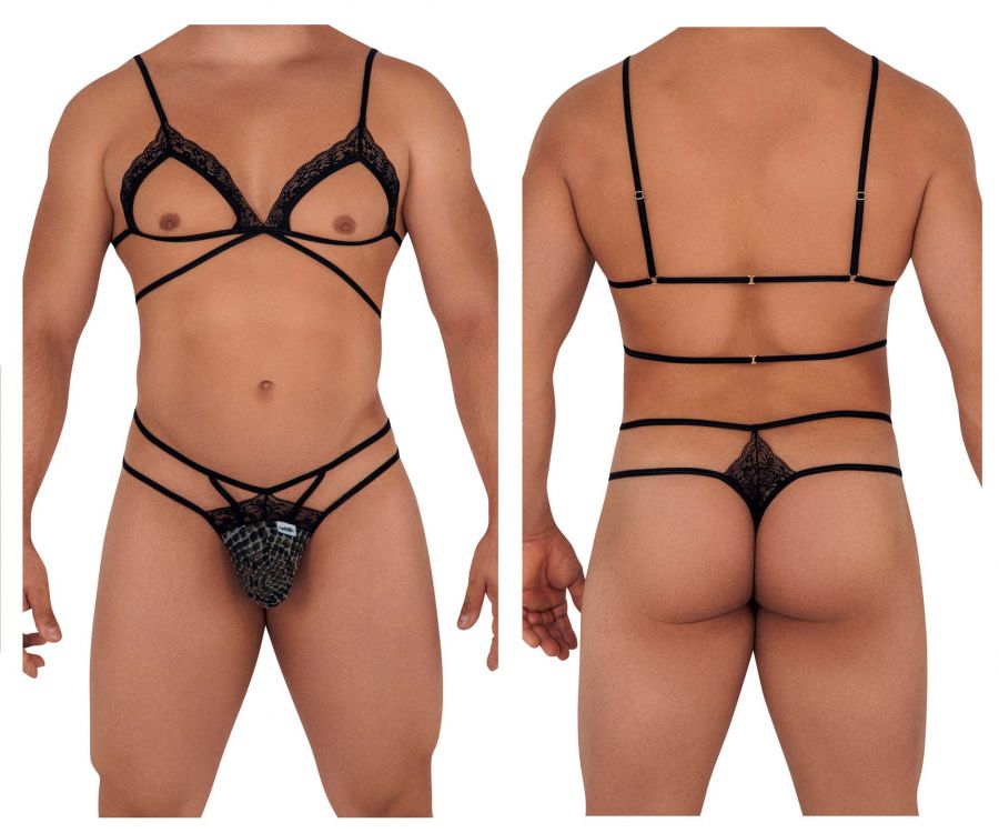 JCSTK - CandyMan 99610 Harness Thong Outfit Snake Print