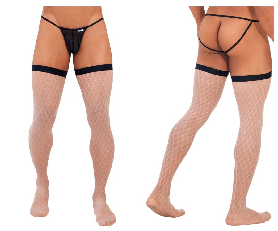 JCSTK - CandyMan 99735 Mesh Thigh Highs Beige