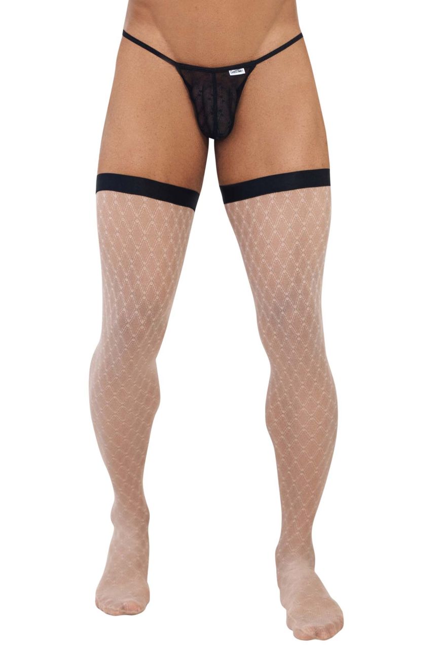 JCSTK - CandyMan 99735 Mesh Thigh Highs Beige