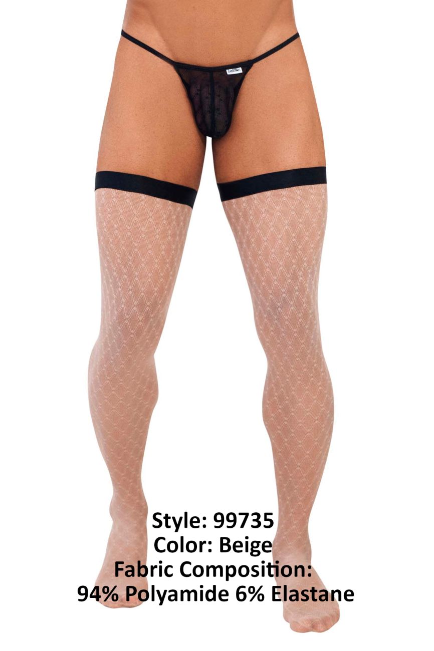 JCSTK - CandyMan 99735 Mesh Thigh Highs Beige