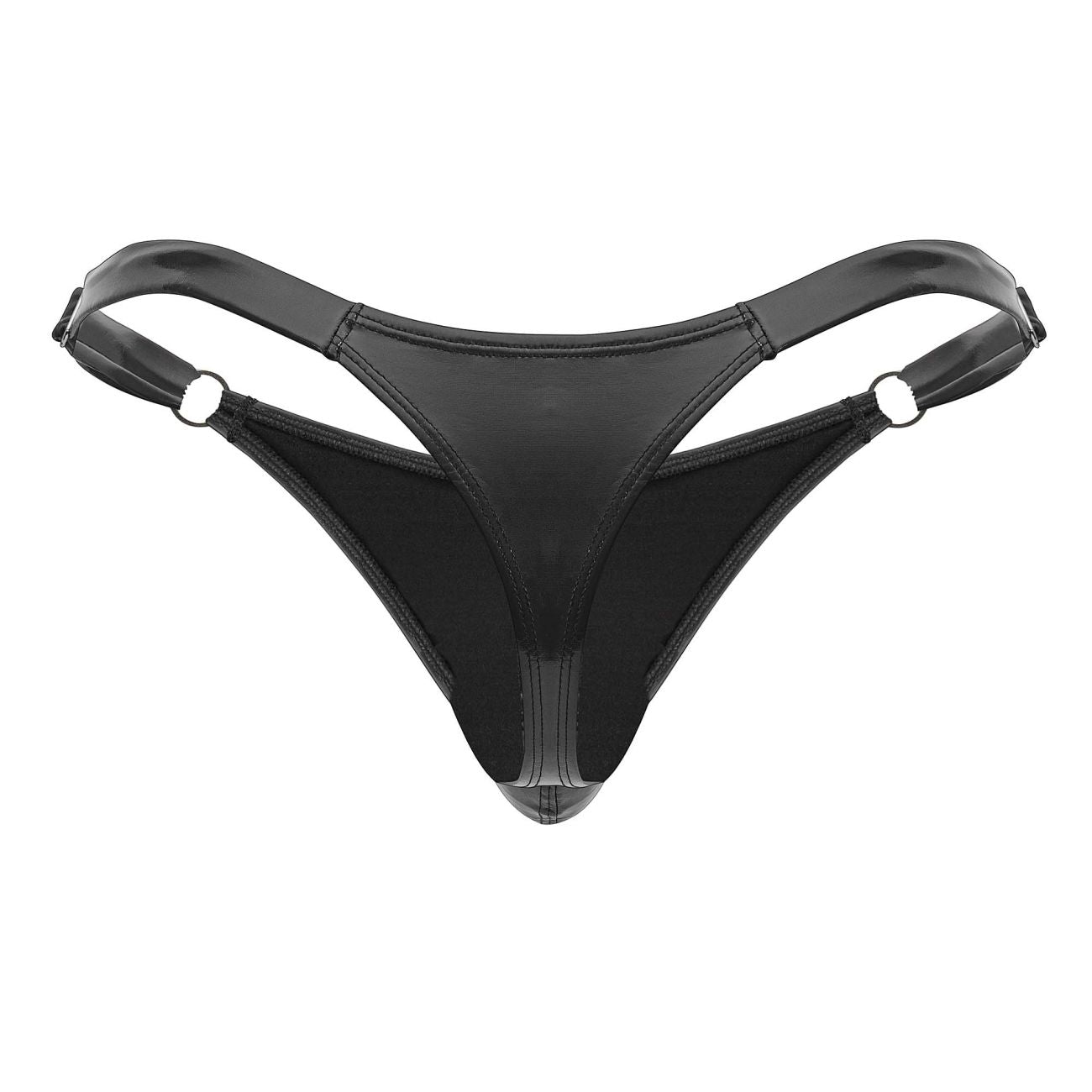 CandyMan 99819 Dom Thongs with Rings Gloss Black