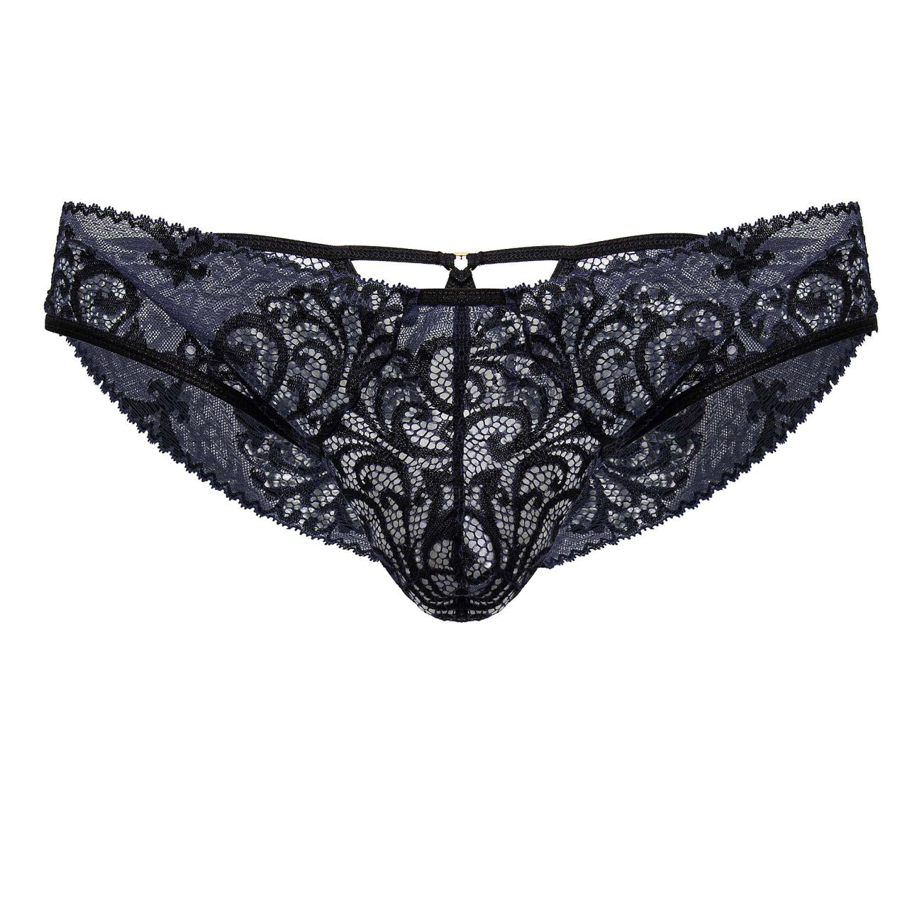 CandyMan 99830 Male Lace Briefs Black-Navy