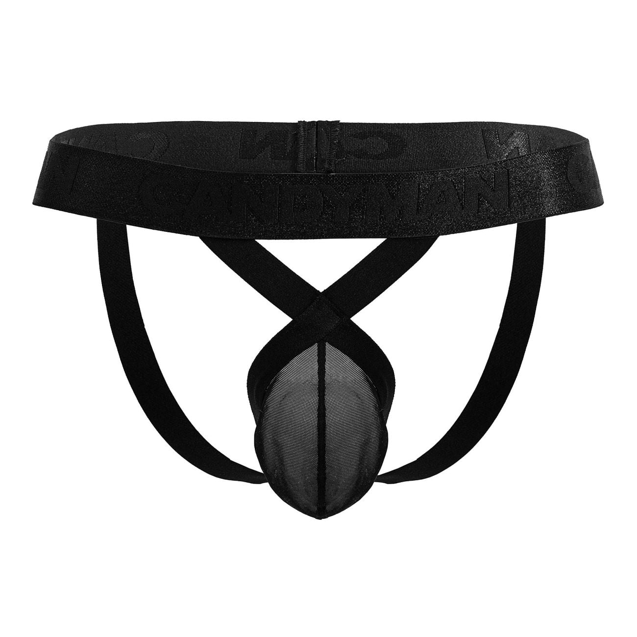 CandyMan 99847 Mens Mesh Jockstrap Thong Black
