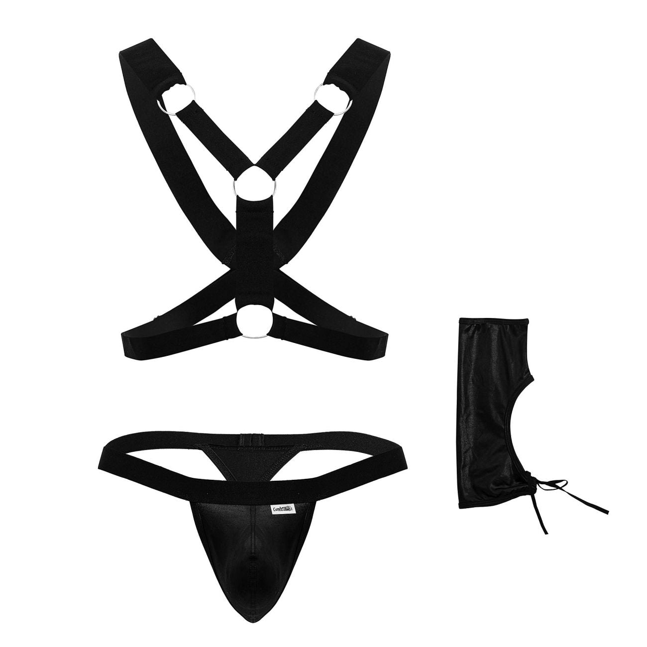 CandyMan 99850 Three Piece Outfit Mens Harness Set Black