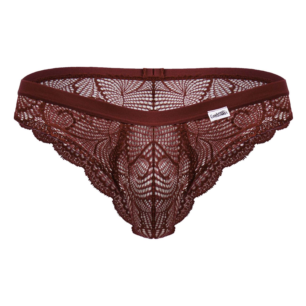 CandyMan 99868 Mens Sexy Lace Briefs Wine