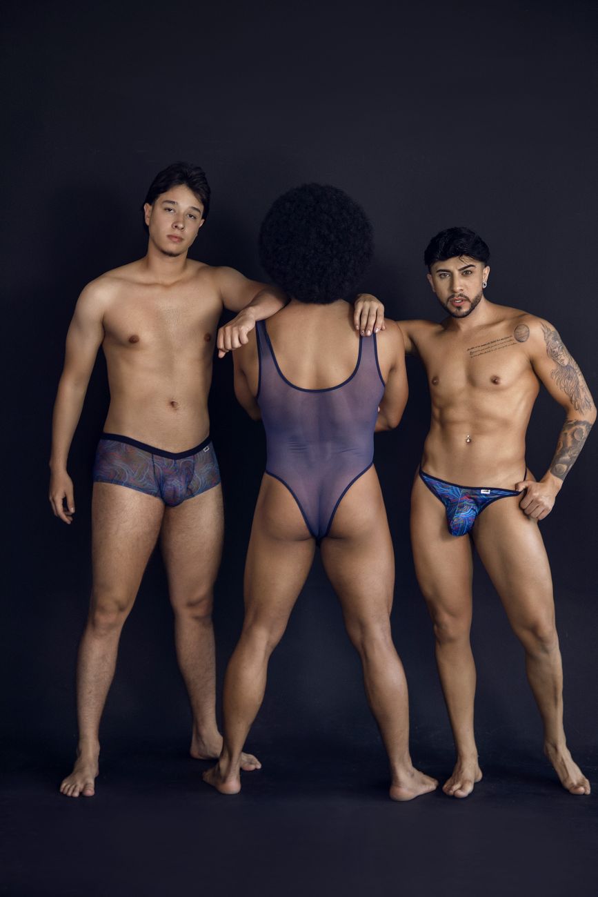 CandyMan 99875 Mens Seawater Breathable Mesh Thongs Multicolor Print Plus Sizes