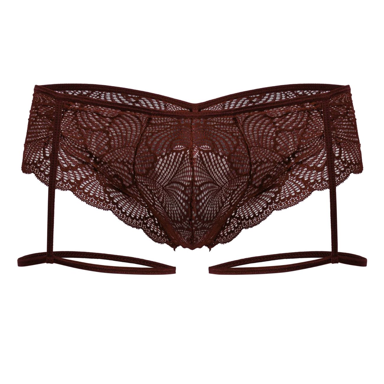 CandyMan 99905 Mens Sexy Garter Lace Briefs Burgundy