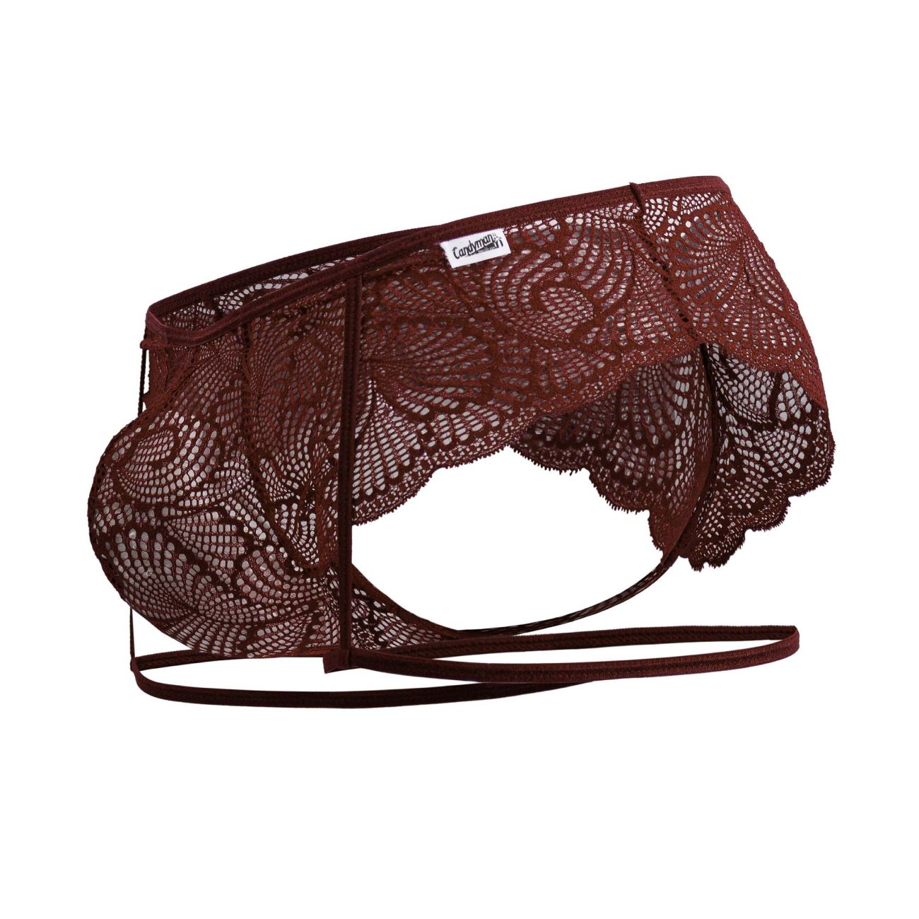 CandyMan 99905 Mens Sexy Garter Lace Briefs Burgundy
