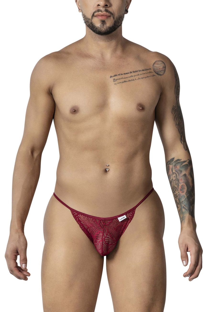 CandyMan 99914 Mens Sexy Lace Briefs Burgundy