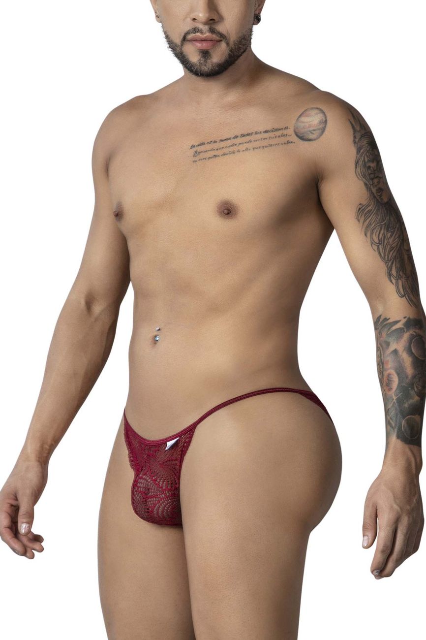 CandyMan 99914 Mens Sexy Lace Briefs Burgundy