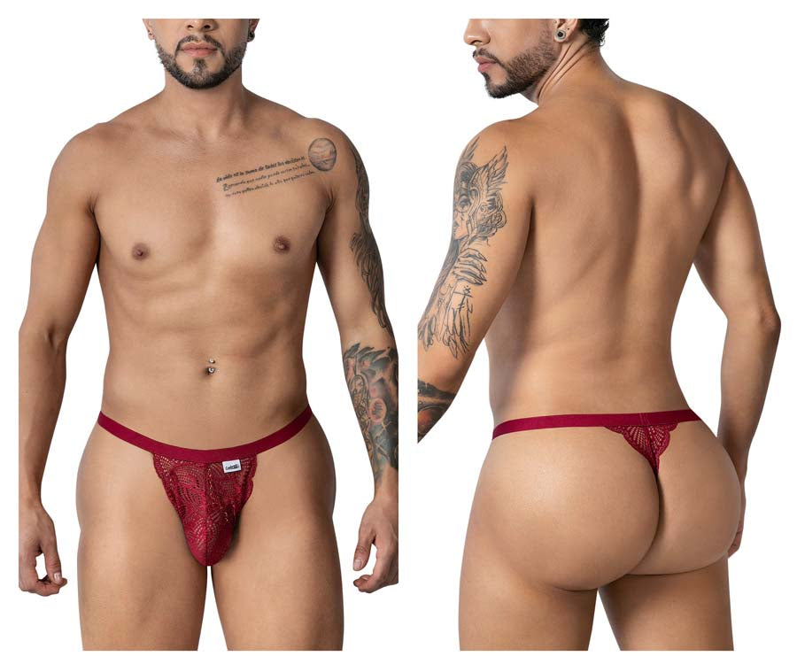 CandyMan 99915 Mens Sexy Lace Thongs Burgundy