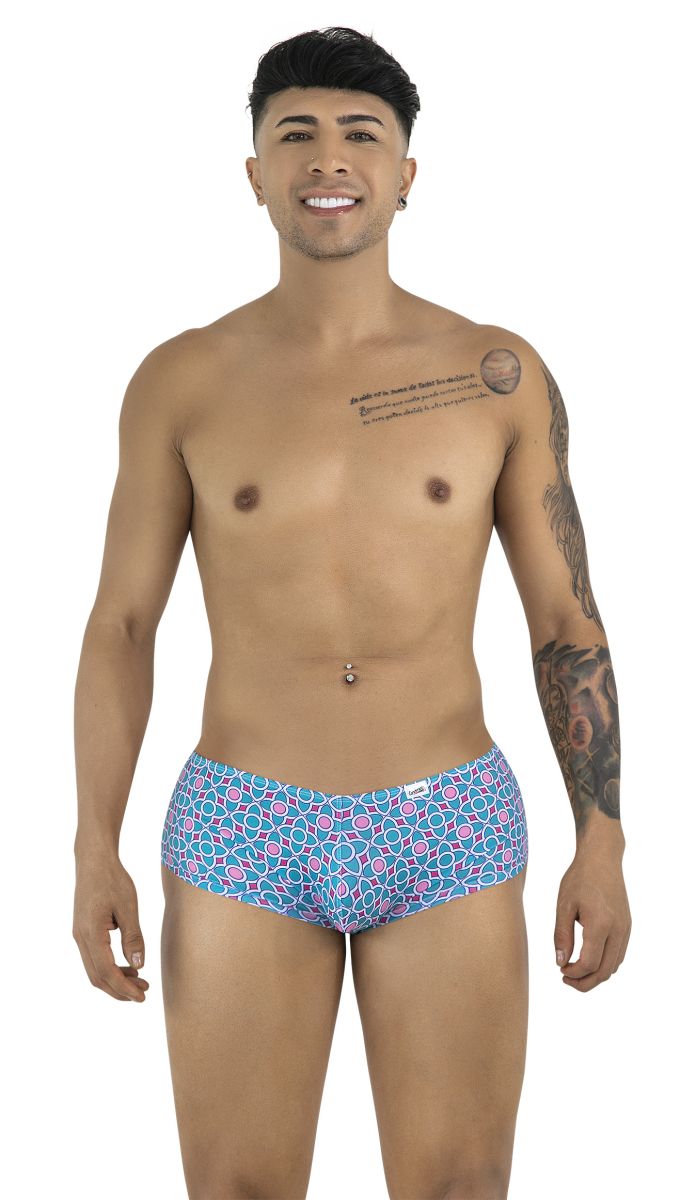 CandyMan 99922 Mens Holiday Low Rise Trunks Boxer Briefs Printed Blue