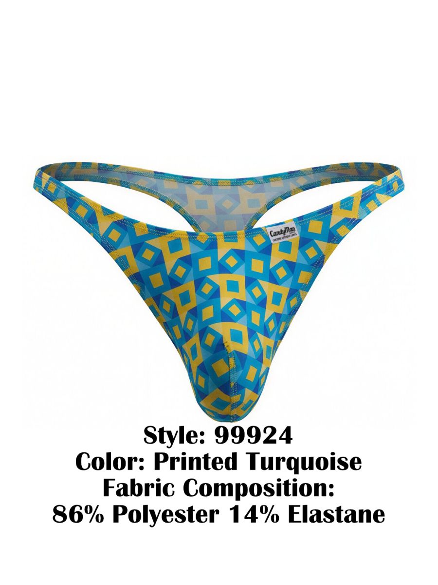 CandyMan 99924 Mens Colourful Modern Vibe Thongs Printed Turquoise