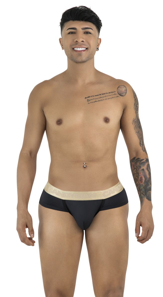 CandyMan 99932 Mens Supportive & Refined Briefs Black Gold