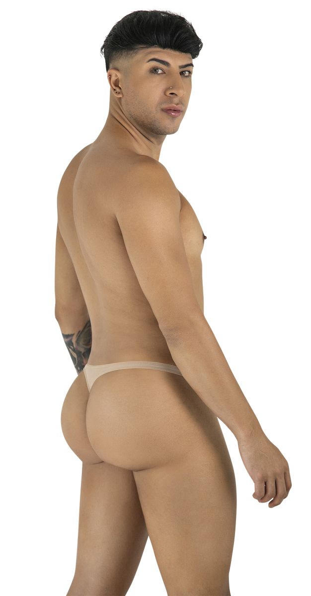 CandyMan 99954 Mens Minimal Barely There Thong Beige Mesh Plus Sizes