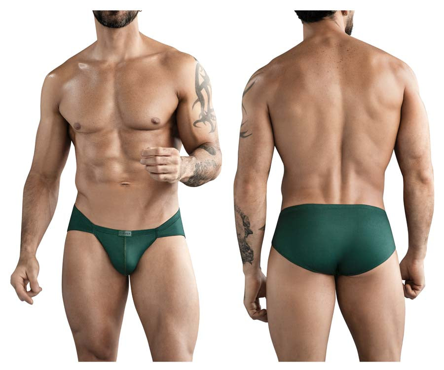Clever 1775 Optimo Mens Sleek Contoured Pouch Briefs Dark Green