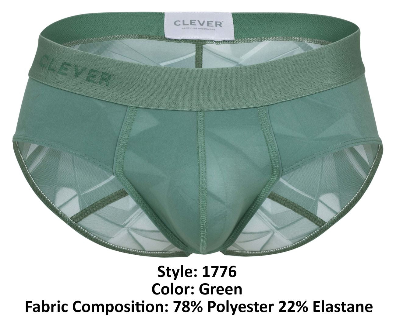 Clever 1776 Venecia Mens Comfortable Soft Briefs Green