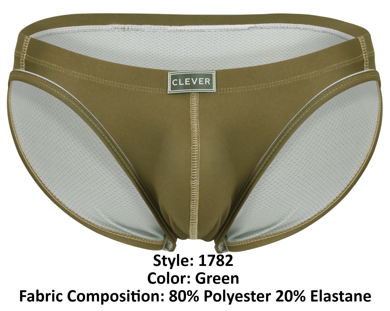 Clever 1782 Argovia Mens Piping Trim Briefs Green