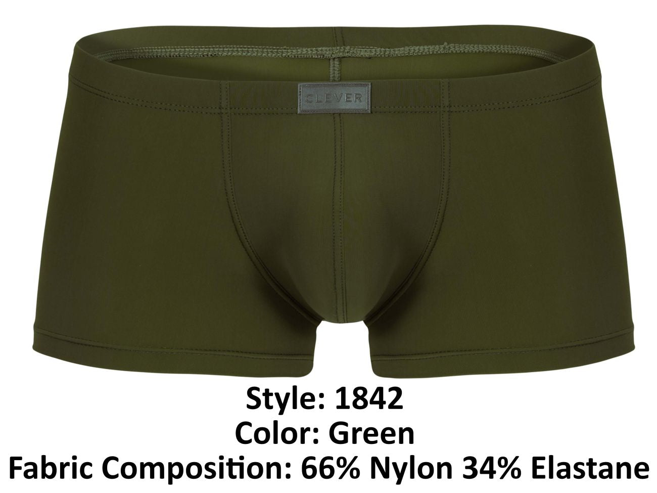 Clever 1842 Buenavista Male Sleek Contoured Pouch Trunks Green