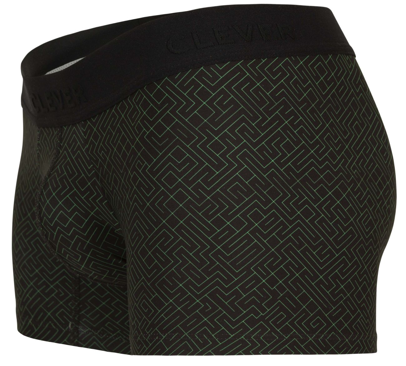 Clever 1850 Mens Laberin Patterned Trunks Black Geometric