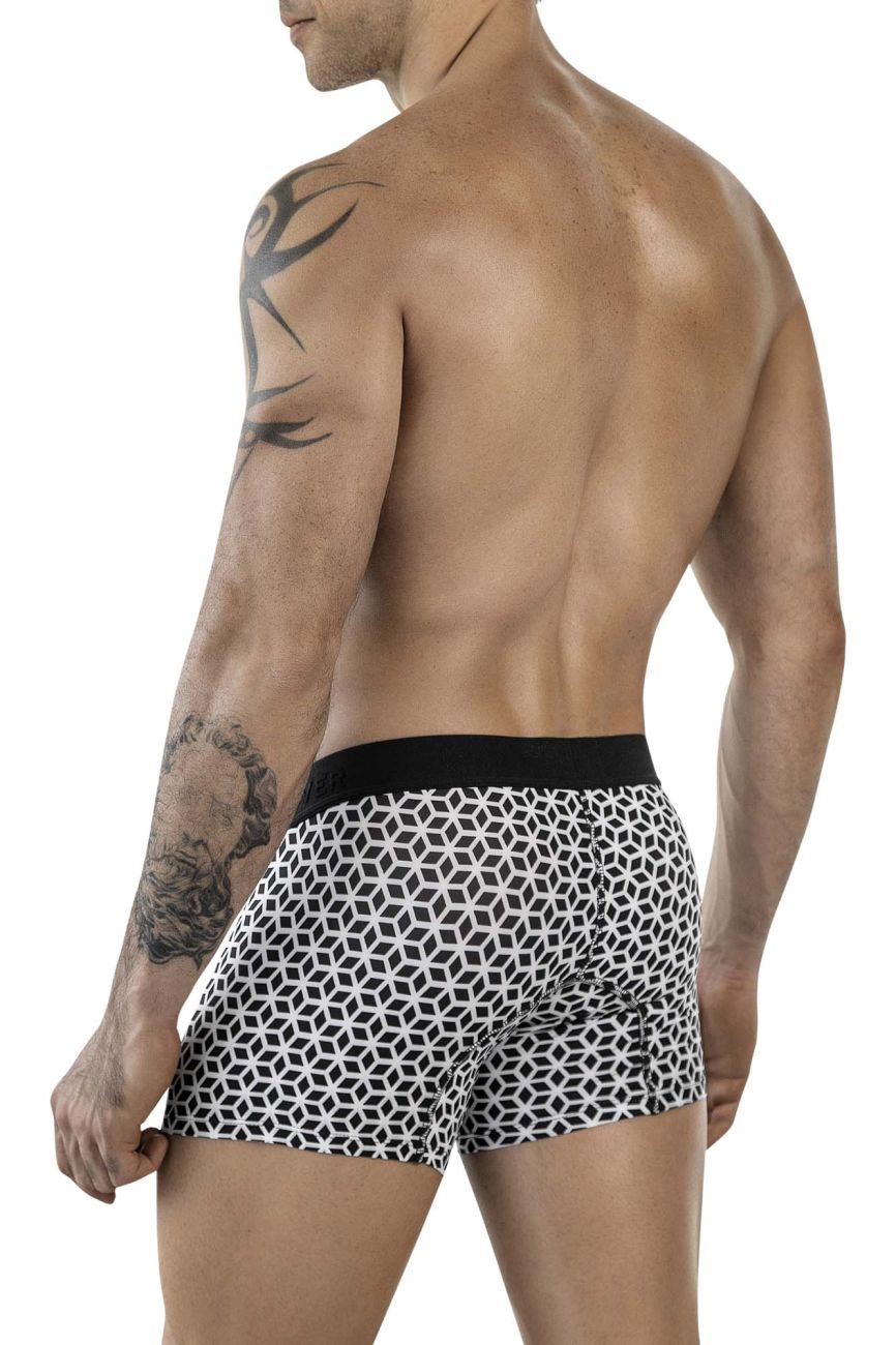 Clever 1854 Cuadricula Male Boxer Trunks White & Black