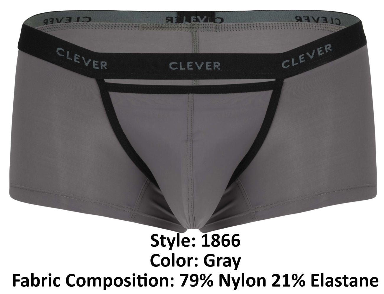 Clever 1866 Mens Tokio Cut Out Front Trunks Gray