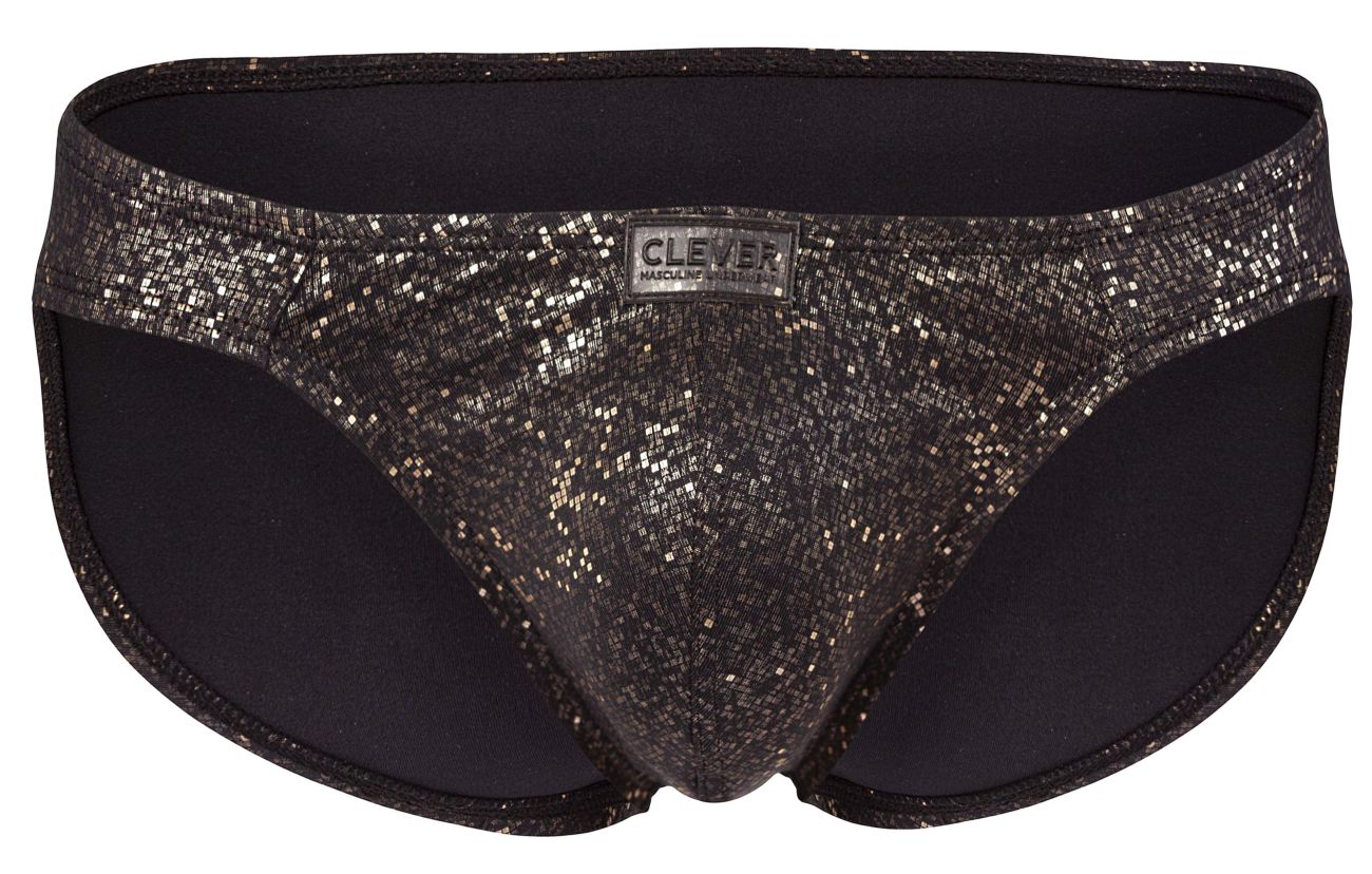 Clever 2039 Galaxy Mens Glitter Bikini Briefs Black