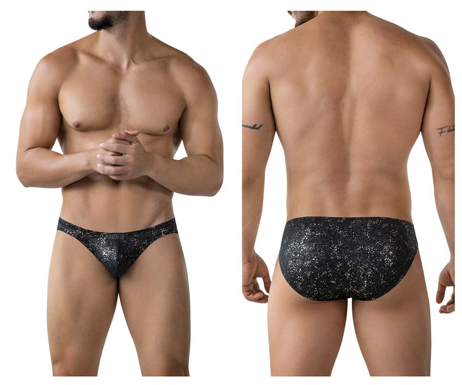 Clever 2039 Galaxy Mens Glitter Bikini Briefs Black