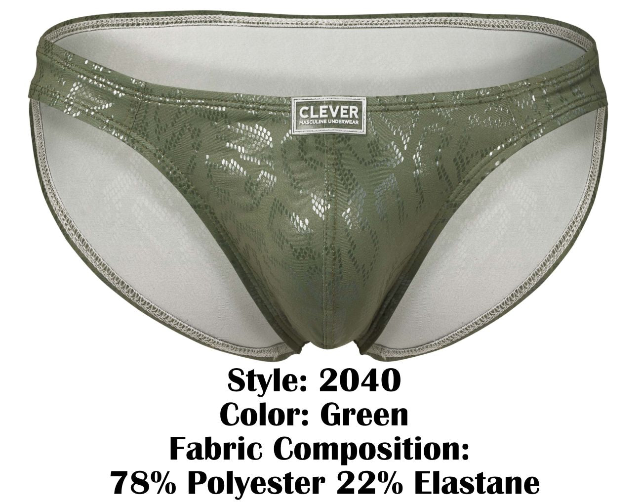 Clever 2040 Mens Luxe Bikini Briefs Green