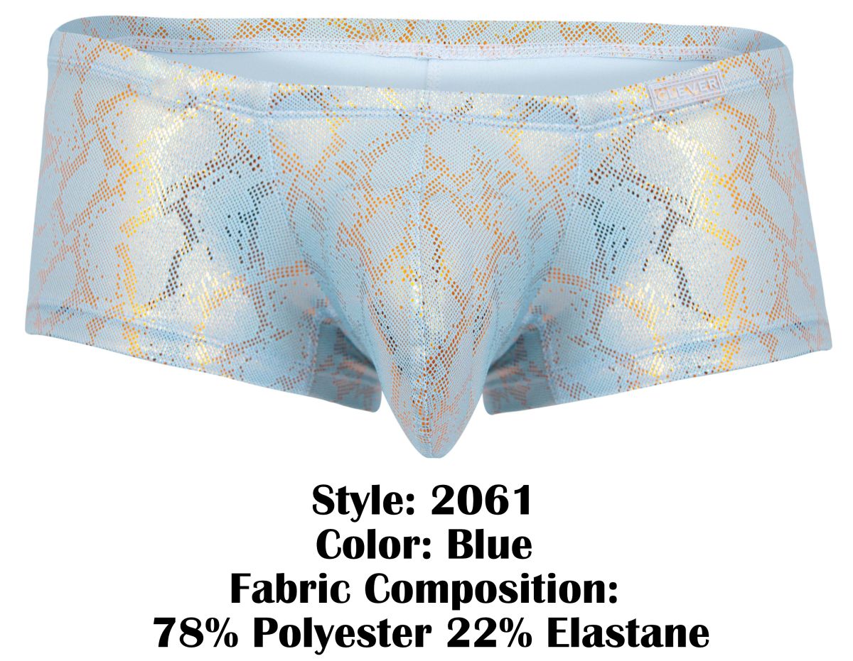 Clever 2061 Mens Diamond Metallic Trunks Blue