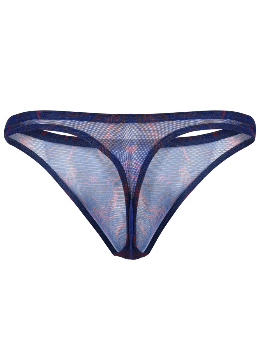 26037 Calipso Male Sheer Thongs for the Confident Man Blue