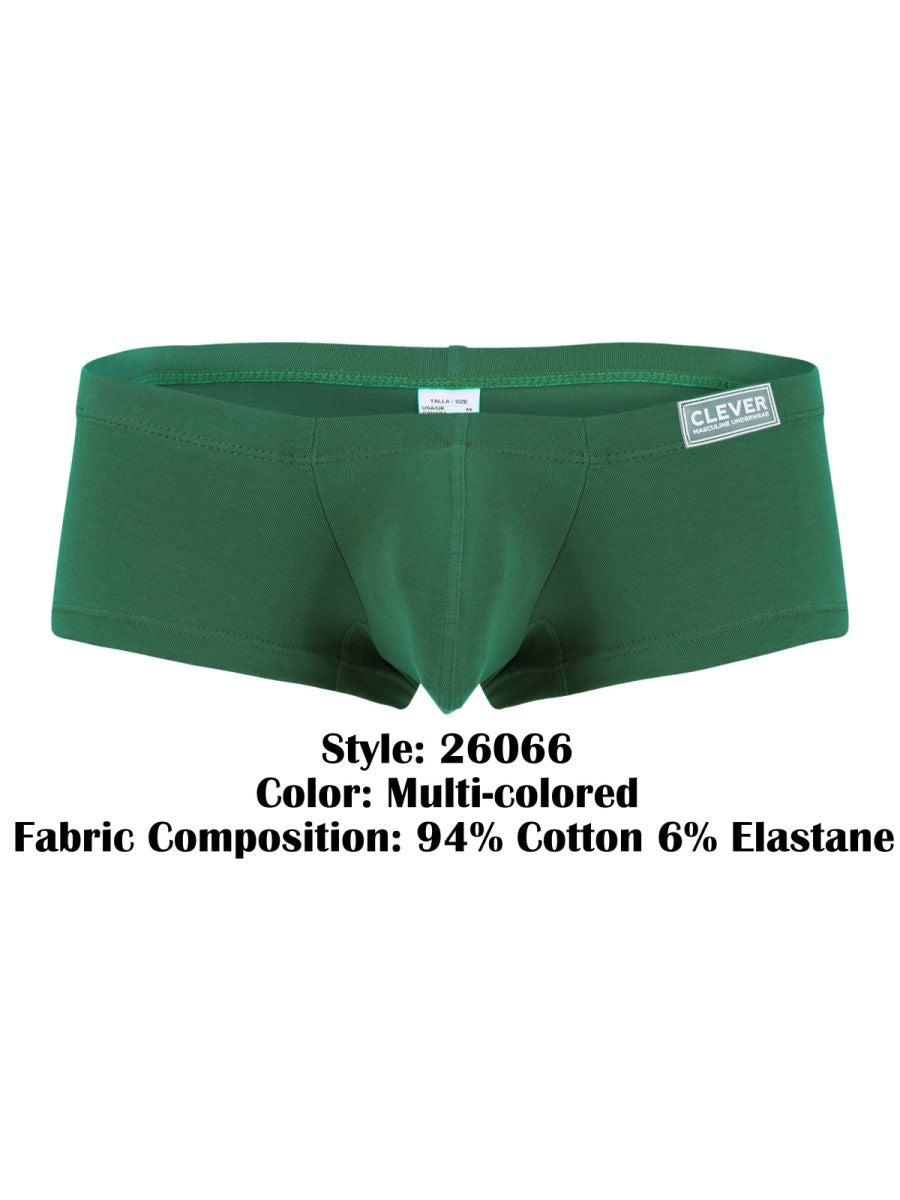 Clever 26066 3PK Australian Latin Mens Low Rise Trunks Multi-Coloured