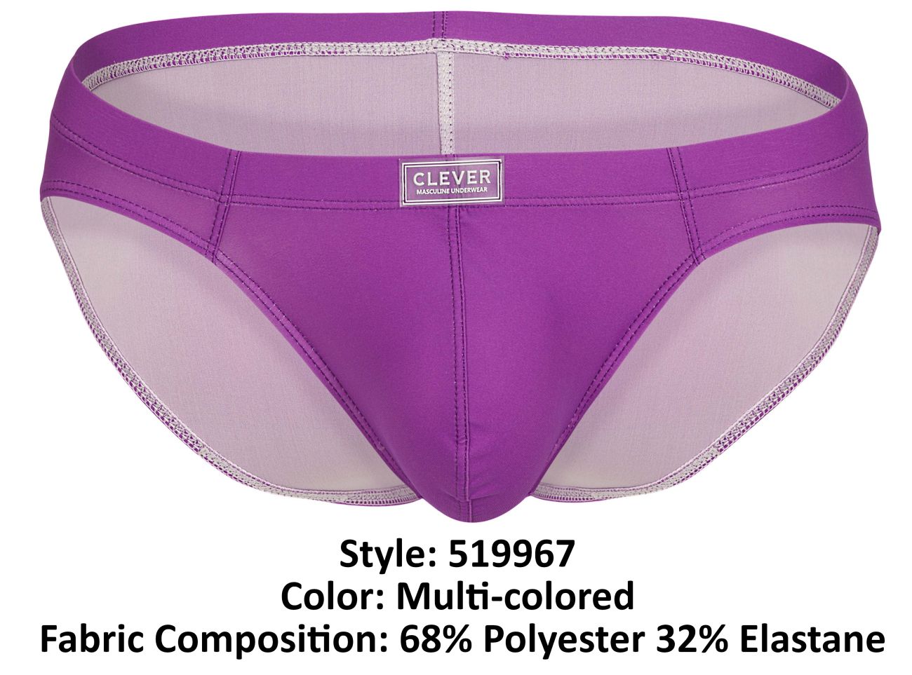 Clever 519967 7PK Briefs Multi Coloured - 7 Different Colours