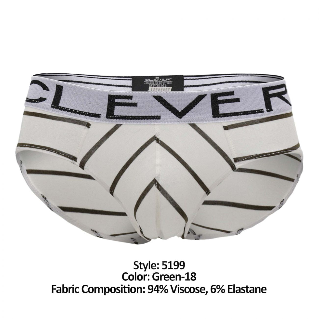 Clever 5199 Limited Edition Underwear Briefs Green Stripe