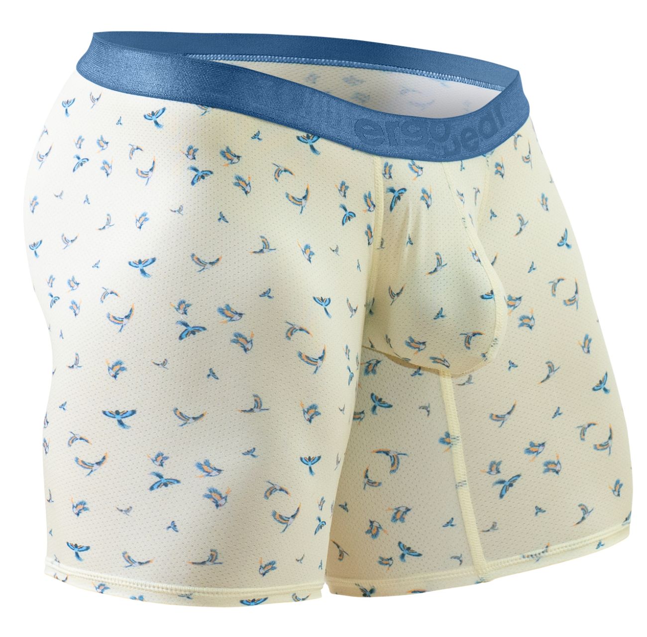 ErgoWear EW1771 SLK SE Male Comfortable Boxer Briefs Vanilla Birds