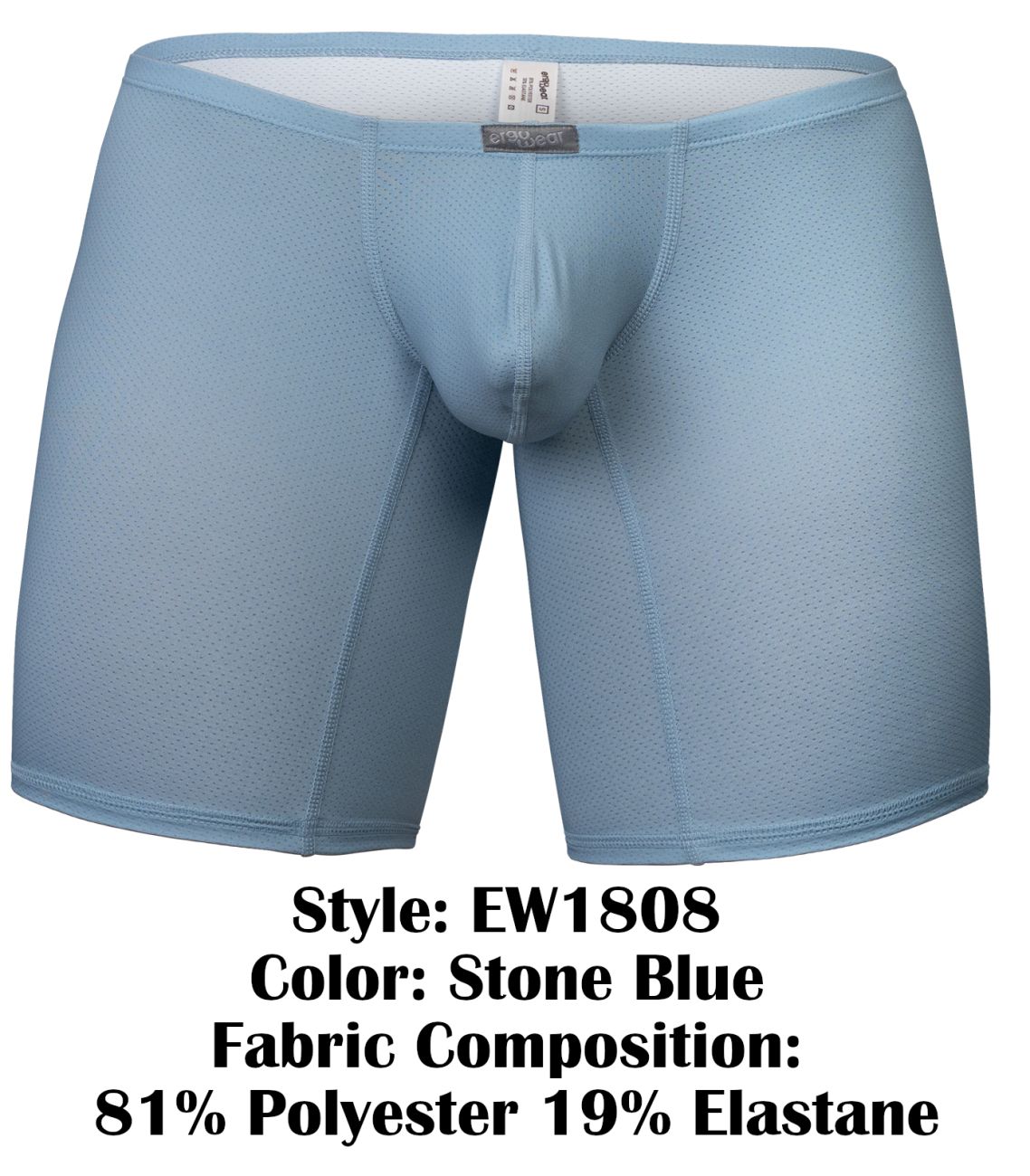 ErgoWear EW1808 X4D SE Mens Extra Coverage Boxer Briefs Stone Blue