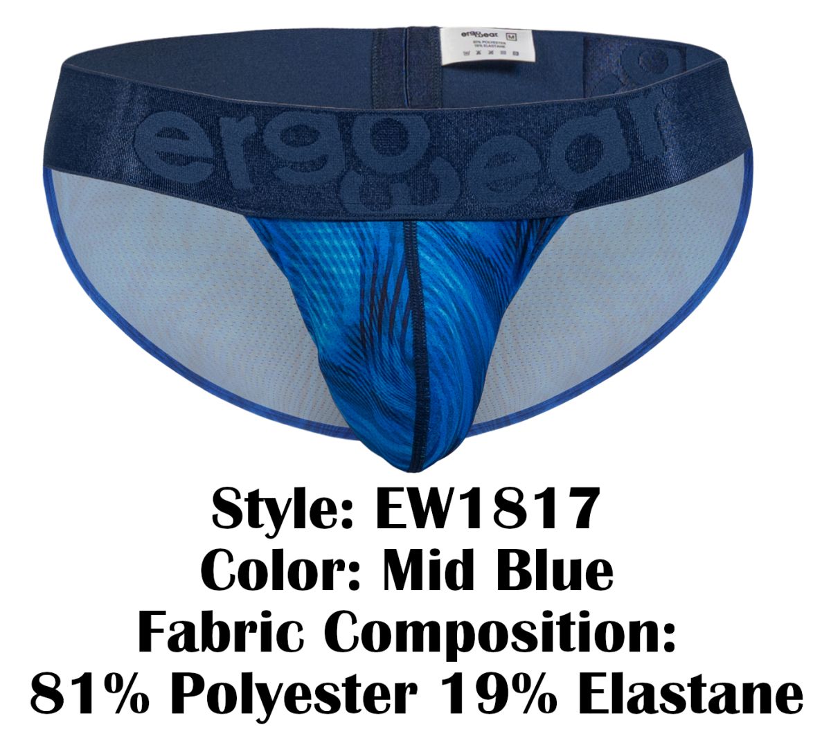 ErgoWear EW1817 MAX BOLD SE Mens Hug Your Body Bikini Mid Blue