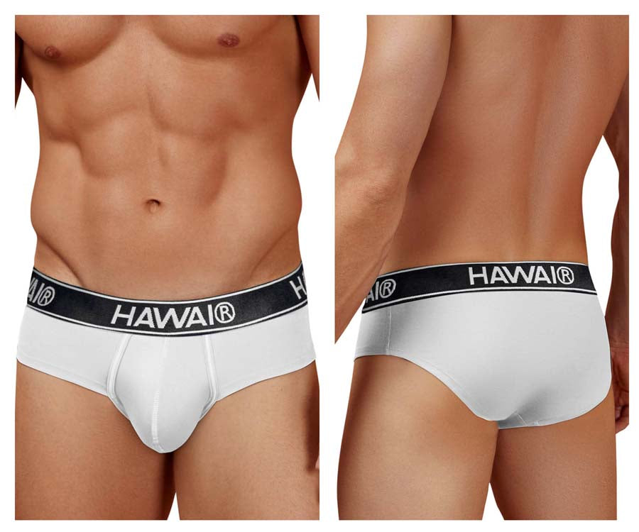 HAWAIR 41962 Cotton Blend Male Comfortable Briefs White