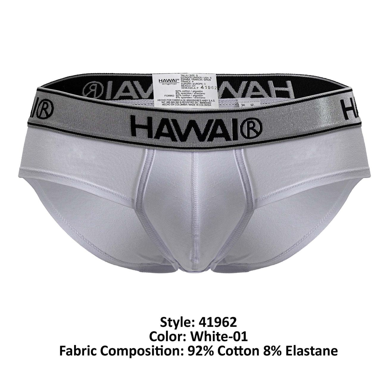 HAWAIR 41962 Cotton Blend Male Comfortable Briefs White